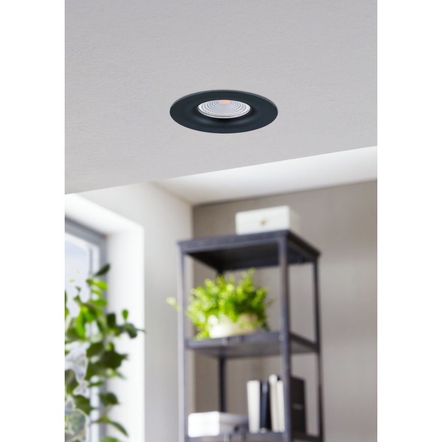 Eglo - Foco de encastrar LED com regulação/6W/230V preto