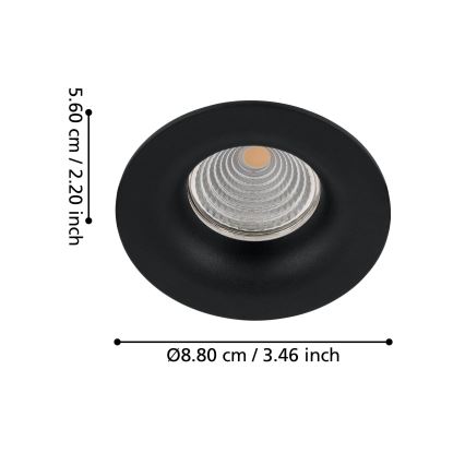 Eglo - Foco de encastrar LED com regulação/6W/230V preto