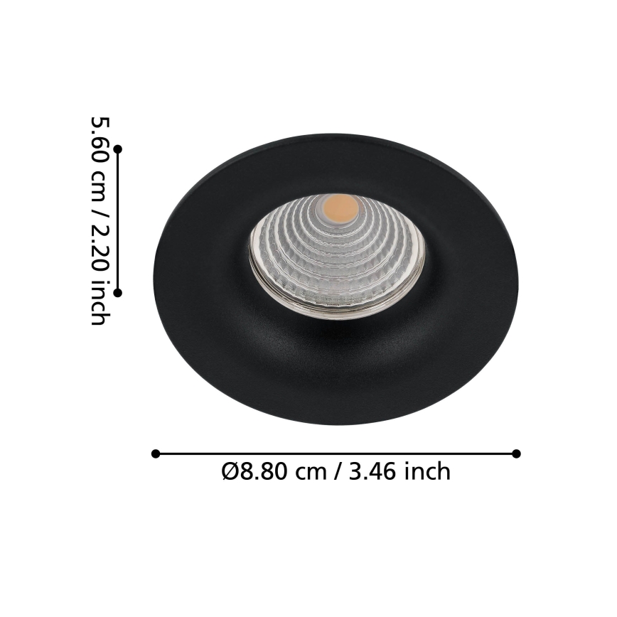 Eglo - Foco de encastrar LED com regulação/6W/230V preto