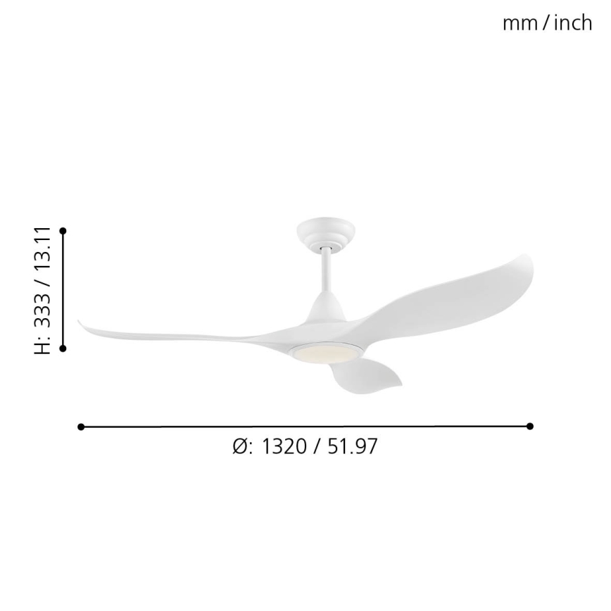 Eglo - Ventoinha de teto LED LED/15W/230V + comando