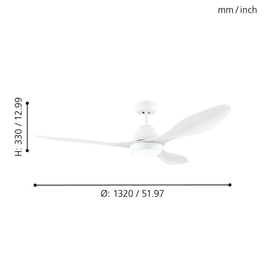 Eglo - Ventoinha de teto LED/18W/230V + comando