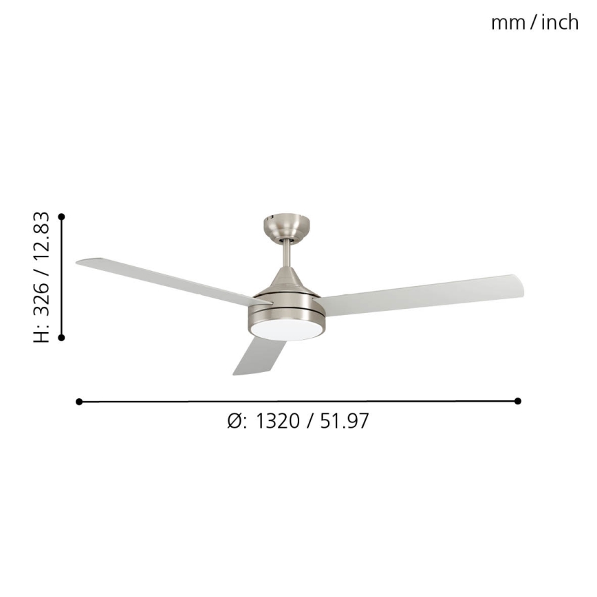 Eglo - Ventoinha de teto LED LED/20W/230V + controlo remoto