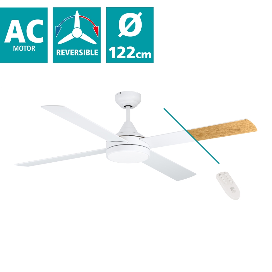 Eglo - Ventoinha de teto LED LED/20W/230V 3000/4000/5000K + comando branco
