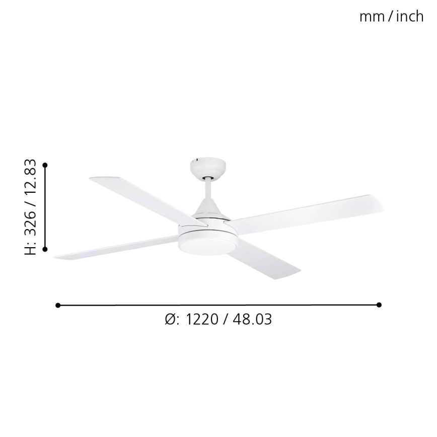 Eglo - Ventoinha de teto LED LED/20W/230V 3000/4000/5000K + comando branco