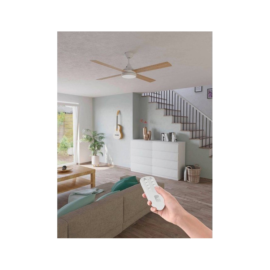 Eglo - Ventoinha de teto LED LED/20W/230V 3000/4000/5000K + comando branco
