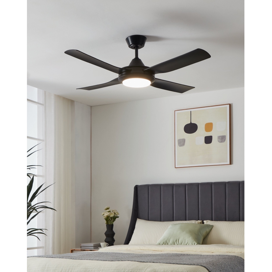 Eglo - Ventoinha de teto LED LED/20W/230V preto + controlo remoto