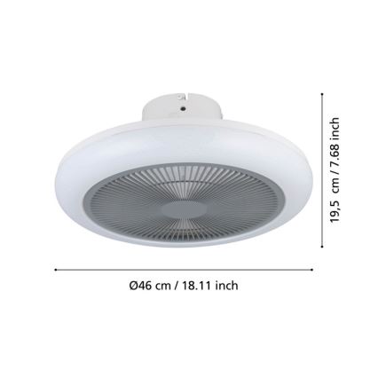 Eglo - Ventoinha de teto LED com regulação LED/25,5W/230V cinzento + comando