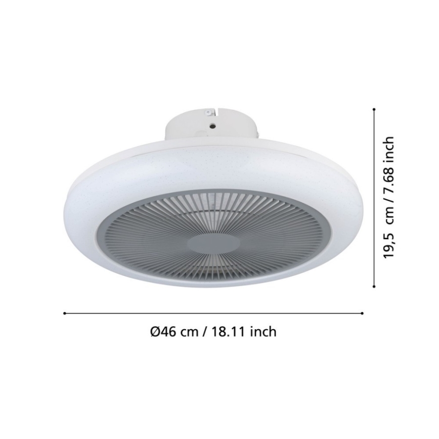 Eglo - Ventoinha de teto LED com regulação LED/25,5W/230V cinzento + comando