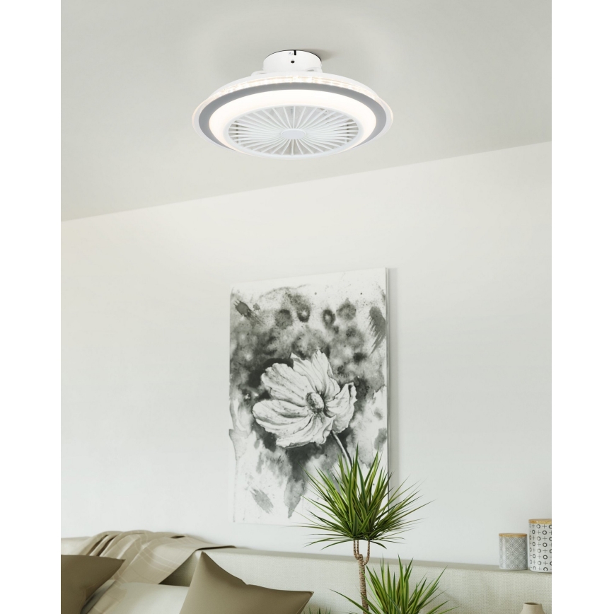 Eglo - Ventoinha de teto LED com regulação LED/25,5W/230V branco/cinzento 2700-6500K + comando