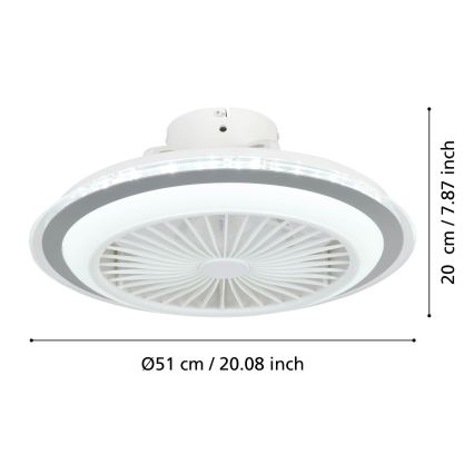 Eglo - Ventoinha de teto LED com regulação LED/25,5W/230V branco/cinzento 2700-6500K + comando