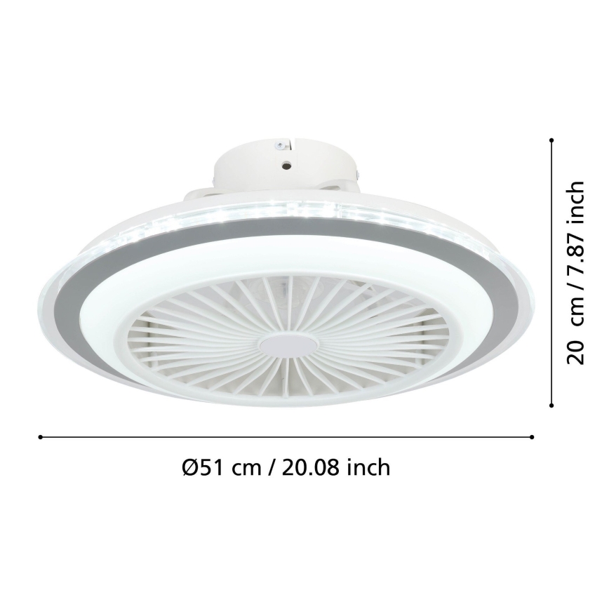 Eglo - Ventoinha de teto LED com regulação LED/25,5W/230V branco/cinzento 2700-6500K + comando