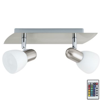 Eglo 35374 - Foco LED RGB com regulação ENEA-C 2xE14/4W/230V + controlo remoto