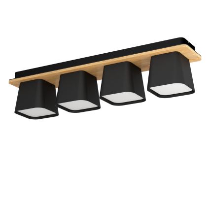 Eglo - Iluminação de teto 4xE27/40W/230V preto/castanho