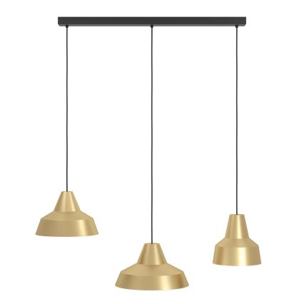 Eglo - Candeeiro suspenso 3xE27/40W/230V dourado
