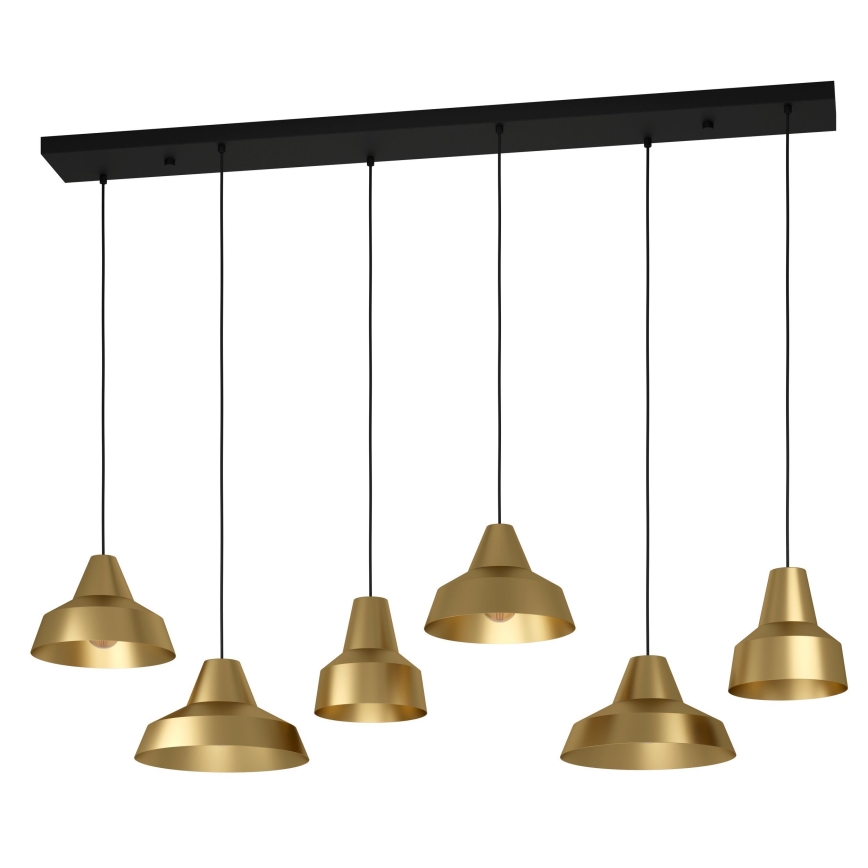 Eglo - Candeeiro suspenso 6xE27/40W/230V dourado