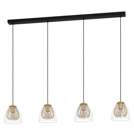 Eglo - Candeeiro suspenso 4xE27/40W/230V dourado