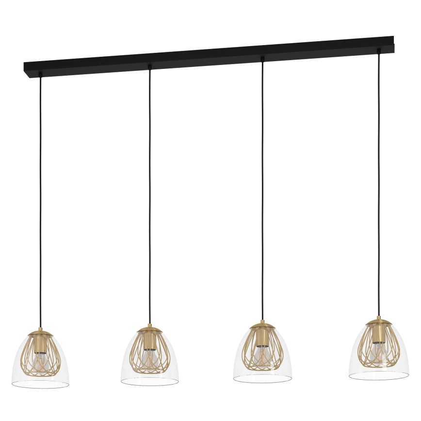 Eglo - Candeeiro suspenso 4xE27/40W/230V dourado