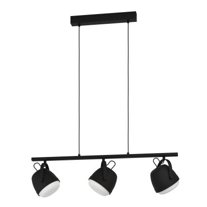 Eglo - Candeeiro suspenso 3xE27/28W/230V preto