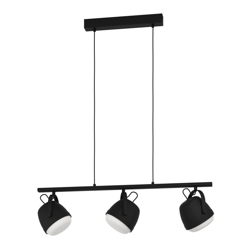 Eglo - Candeeiro suspenso 3xE27/28W/230V preto