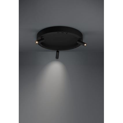 Eglo - Iluminação de teto LED com regulação 3xLED/8W/230V + 3xLED/8,5W 3000K preto + comando