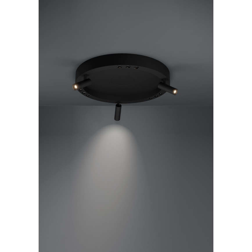 Eglo - Iluminação de teto LED com regulação 3xLED/8W/230V + 3xLED/8,5W 3000K preto + comando