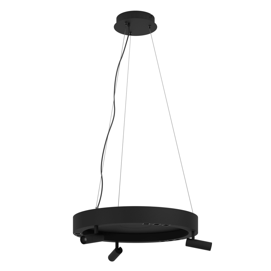 Eglo - Candeeiro suspenso LED com regulação 3xLED/8W/230V + 3xLED/8,5W 3000K preto + comando