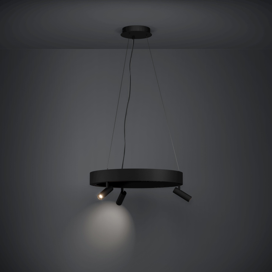 Eglo - Candeeiro suspenso LED com regulação 3xLED/8W/230V + 3xLED/8,5W 3000K preto + comando