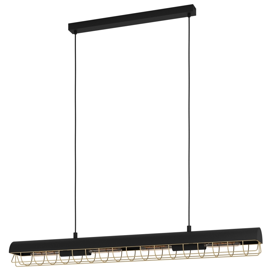 Eglo - Candeeiro suspenso 4xE27/40W/230V preto/dourado