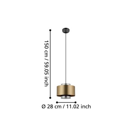 Eglo - Candeeiro suspenso 1xE27/40W/230V dourado