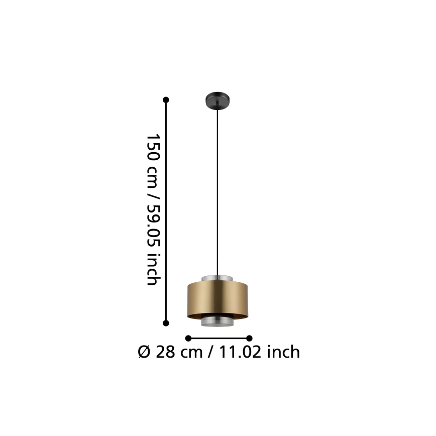 Eglo - Candeeiro suspenso 1xE27/40W/230V dourado