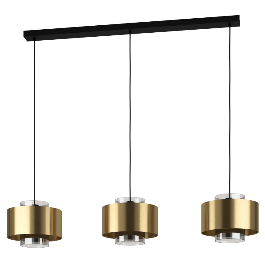 Eglo - Candeeiro suspenso 3xE27/40W/230V dourado