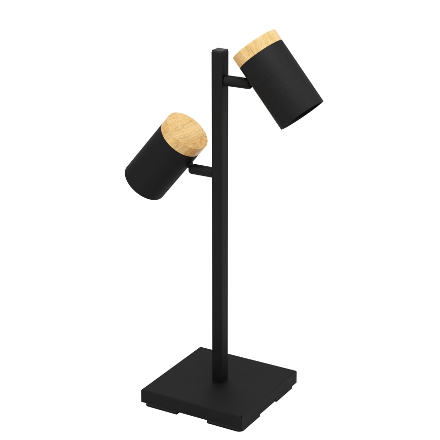 Eglo - Candeeiro de mesa LED 2xGU10/4,5W/230V 3000K preto/castanho