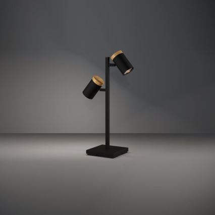 Eglo - Candeeiro de mesa LED 2xGU10/4,5W/230V 3000K preto/castanho