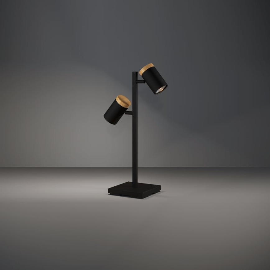 Eglo - Candeeiro de mesa LED 2xGU10/4,5W/230V 3000K preto/castanho