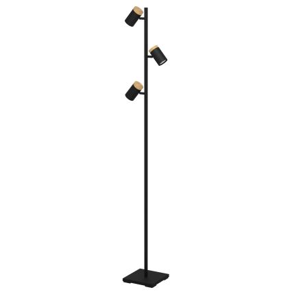 Eglo - Candeeiro de chão LED 3xGU10/4,5W/230V 3000K preto/castanho