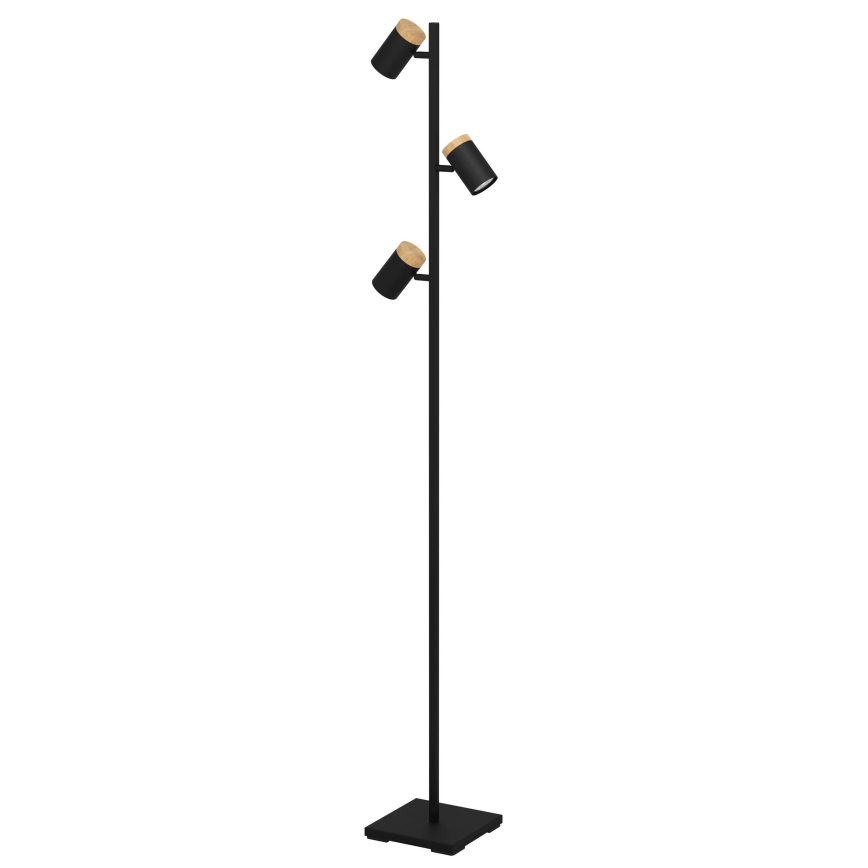 Eglo - Candeeiro de chão LED 3xGU10/4,5W/230V 3000K preto/castanho