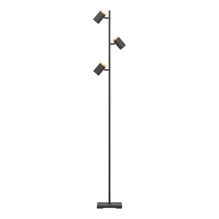 Eglo - Candeeiro de chão LED 3xGU10/4,5W/230V 3000K preto/castanho