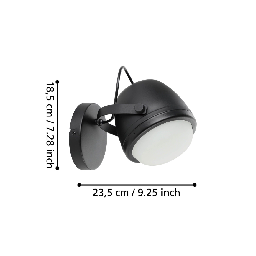 Eglo - Iluminação de parede 1xE27/28W/230V preto