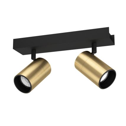 Eglo - Foco LED 2xGU10/4,5W/230V 3000K preto/dourado