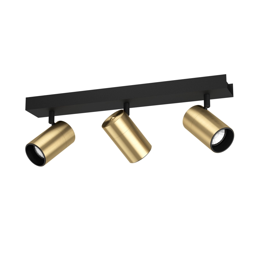 Eglo - Foco LED 3xGU10/4,5W/230V 3000K preto/dourado