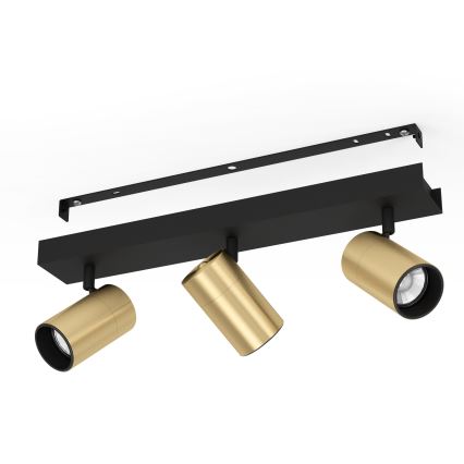 Eglo - Foco LED 3xGU10/4,5W/230V 3000K preto/dourado