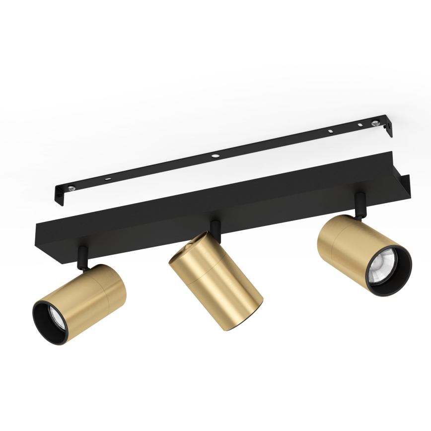 Eglo - Foco LED 3xGU10/4,5W/230V 3000K preto/dourado