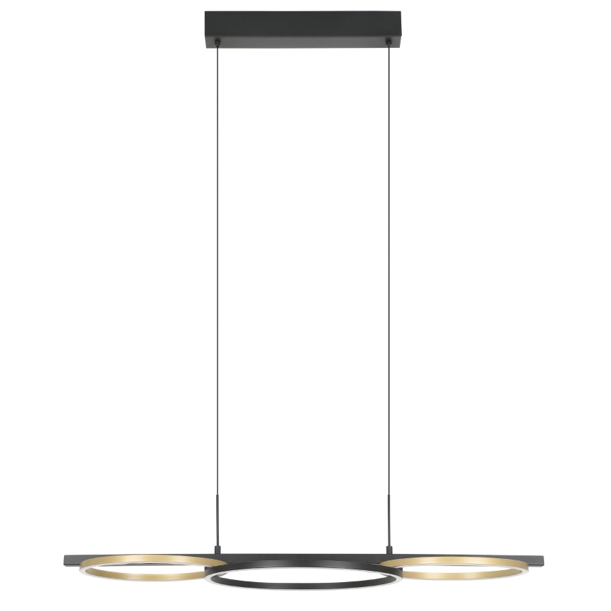 Eglo - Candeeiro suspenso LED com regulação 2xLED/12,5W/230V + LED/15,5W 3000K preto