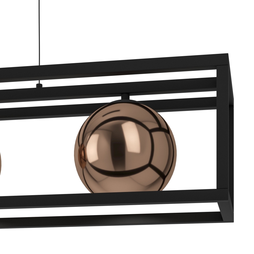 Eglo - Candeeiro suspenso 3xE27/40W/230V cobre/preto