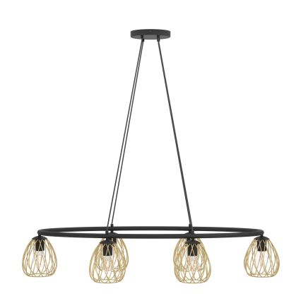 Eglo - Candeeiro suspenso 6xE27/40W/230V preto/dourado