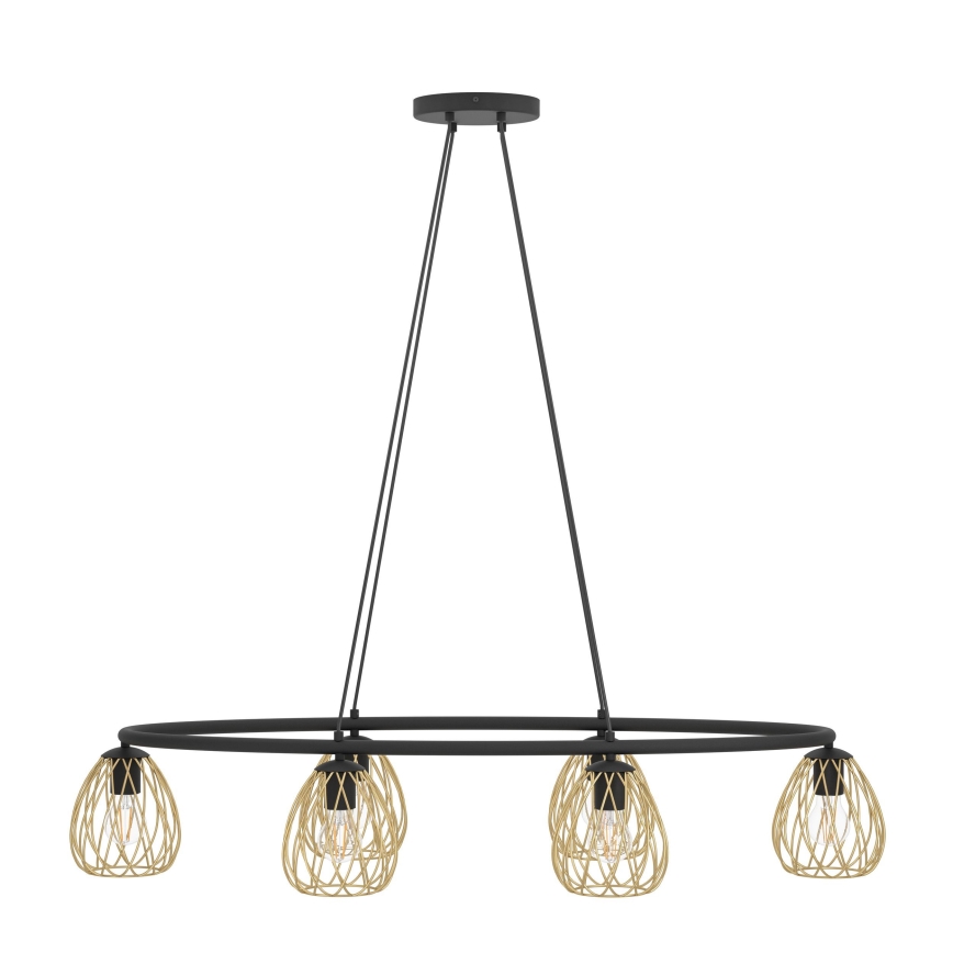Eglo - Candeeiro suspenso 6xE27/40W/230V preto/dourado