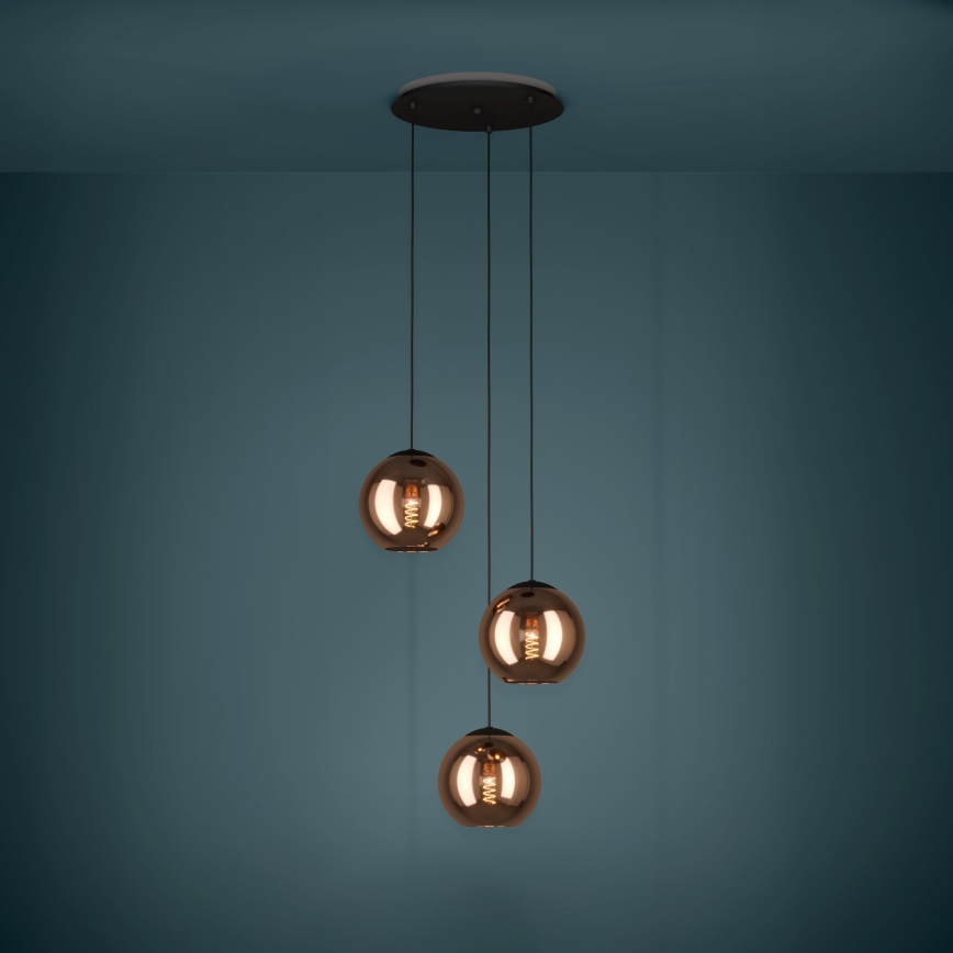 Eglo - Candeeiro suspenso 3xE27/40W/230V cobre