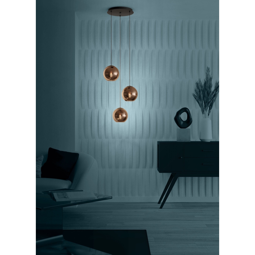 Eglo - Candeeiro suspenso 3xE27/40W/230V cobre