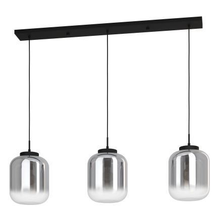 Eglo - Candeeiro suspenso 3xE27/40W/230V fumado