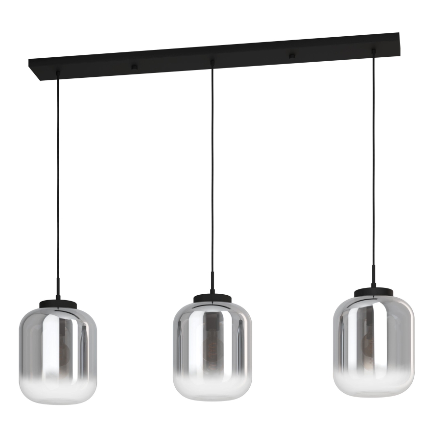 Eglo - Candeeiro suspenso 3xE27/40W/230V fumado